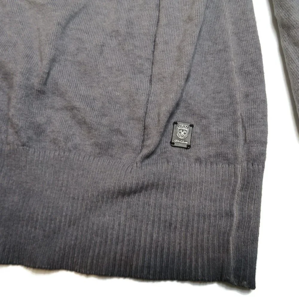 Blue Chrome Buffalo David Bitton Cardigan Sweater Mens XL Gray Cotton Button‎ Up